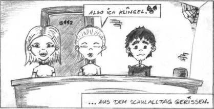 "Also, ich klingel."